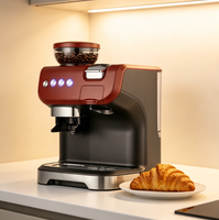 Machine à café électrique avec moulin à café intégré en acier inoxydable, pompe 19 bars, compatible multi-capsules, réservoir d'eau transparent de 2 L