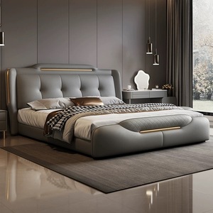 Mobili di Lusso in Legno per Camera da <span class=keywords><strong>Letto</strong></span>, Letti Imbottiti Morbidi, <span class=keywords><strong>Letto</strong></span> <span class=keywords><strong>Matrimoniale</strong></span> King Size con Contenitore, Set Completo di Arredamento - Product Image 3