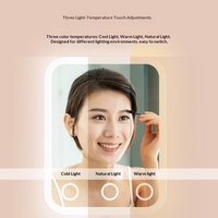 LED Makeup Mirror Portable Smart Lighted Vanity Mirror Touch-Up Fill-Light Magnification Available Aluminum Plastic Construction