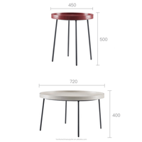 Petite table basse ronde moderne Table d'appoint décorative en métal simple en bois Catégorie de produit TT-1615B