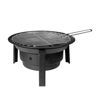 Brasero d'extérieur portable, barbecue au charbon de bois, cuve en acier à niveaux, trous de ventilation, pieds trépieds, grille de cuisson, brasero allemand