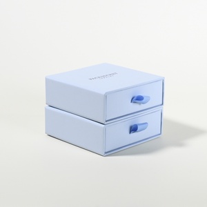 Custom Logo Blue Sliding Drawer Jewelry Packaging <b>Box</b> Ring <b>Gift</b> <b>Box</b> Cardboard Premium Slide Out Jewelry <b>Box</b> - Product Image 3