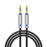 Câble d'extension audio Jack 3.5mm plaqué or 1m OEM PVC 3.5mm câble audio vidéo pour haut-parleur de voiture
