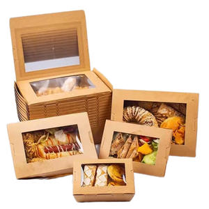 Eco-Friendly Kraft Paper Meal <b>Box</b> Window Disposable <b>Lunch</b> <b>Box</b> for Snacking Rectangular Fried Chicken Bento Takeaway <b>Box</b> Fruit - Product Image 1