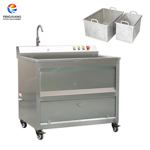 Lavadora de Verduras Ultrasónica de Acero Inoxidable FENGXIANG con Tanque Único y Ruedas para Uso Comercial 200-300kg/h - Product Image 1