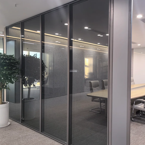 Hiện đại mô-đun cách âm không khung văn phòng kính phân vùng tường demountable nhôm Tempered đơn hoặc đôi kính - Product Image 4