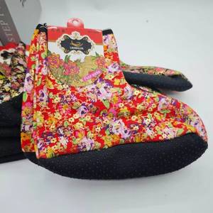 Elastic Floral Gold Foil Digital Print Non-Slip High for <b>Women</b>, Winter Cold-Proof <b>Thick</b> <b>Socks</b> - Product Image 1