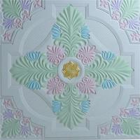 Plafond en Plâtre Moderne Motif Floral 2x2 Dalles Couleur Dorée 60*60 en Silicate de Calcium avec Grille de Plafond – Offre Spéciale