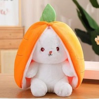 Lindo Peluche de Conejo Transformable, Muñeco de Zanahoria, Almohada para Dormir Unisex para Niños, Regalo de Cumpleaños, Relleno de Poliéster y Algodón PP