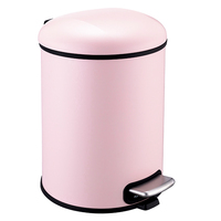 Poubelle à pédale rose et bleu clair BX Group pour bureau