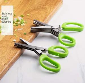 Ciseaux de cuisine multifonctionnels pour hacher les herbes et les oignons, outil de cuisine à lames multiples en acier inoxydable - Product Image 2