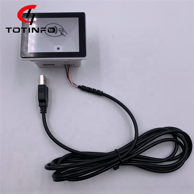 TOTINFO Stock Kiosk NFC RFID Proximity Reader 1D/2D/QR Code Scanner CMOS Sensor High-Speed 1/30fps 2-Year Warranty SDK White