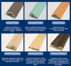 Ligne décorative intérieure | Corniche de plafond en Wpc, conception de moulures couronnées pour la décoration de murs et de plafonds, garniture de <span class=keywords><strong>moulure</strong></span> en WPC - Product Image 4