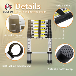Échelle télescopique en aluminium de 6,2 m (20,3 pi) robuste, échelle extensible droite à une face, échelle portable multi-usages EN131 - Product Image 3