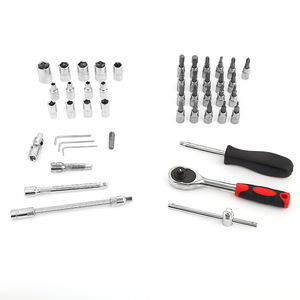 Ensemble d'outils de réparation automobile combinés 46 pièces, clés à cliquet et douilles en acier au chrome-vanadium, emballage en boîte couleur, lot de têtes SNJUE - Product Image 4