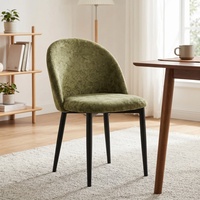 Chaise de salle à manger en métal thermolaqué vert avec siège rembourré, chaise de salle à manger commerciale, chaise de salle à manger avec pieds verts et noirs, ensemble de chaises de salle à manger