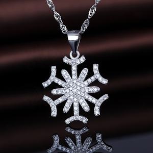 المجوهرات بالجملة عيد الميلاد 925 فضة ندفة الثلج قلادة ندفة الثلج ، عيد الميلاد مجوهرات - Product Image 6