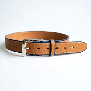 Ceinture décontractée pour homme en cuir de vache véritable, couleur unie, boucle à ardillon, design durable et écologique, ton argenté, largeur 3,7 cm, 110-130 cm - Product Image 1
