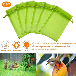 Sacs de protection pour fruits, sacs en filet avec cordon de serrage pour couvrir les fruits et légumes, sac en maille, évaluation du magasin : 4,7 (445 avis) - Product Image 3