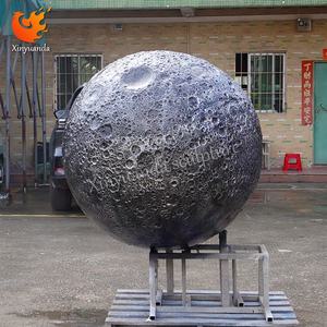 منحوتة القمر من الفولاذ المقاوم للصدأ عند مدخل المتحف العلمي، ديكور معرض بثيمة الفضاء، زينة تسجيل الدخول للمكان - Product Image 5