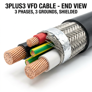 <span class=keywords><strong>สาย</strong></span>เคเบิล PRIMEPRO 3Plus3 Sym VFD 0.6/1kV ป้องกันคลื่นแม่เหล็กไฟฟ้าแบบสองชั้น ฉนวน XLPE มาตรฐาน IP68 ทนทานต่อรังสียูวีสูง ทนน้ำมัน ความจุต่ำ - Product Image 3