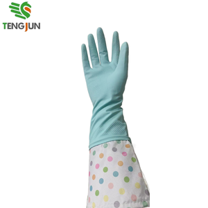 Guantes de Látex Azules de Grosor Medio y Largos para Limpieza del Hogar, Jardinería, Lavado y Cuidado de Mascotas - Product Image 1