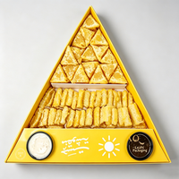 Nouvelle Boîte Personnalisée Arabe pour Pâtisseries à Emporter, Boîte Ramadan pour Fatayer, Sandwich, Musakhan, Samosa, Boîte Triangulaire avec Compartiment pour Sauce