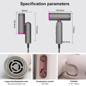 ไดร์เป่าผมไฟฟ้าระดับมืออาชีพ มอเตอร์ไร้แปรงถ่าน AC ไอออนิก ความเร็วสูง พับเก็บได้ สำหรับใช้ในโรงแรม ครัวเรือน และร้านเสริมสวย ผลิตจากวัสดุ ABS - Product Image 4
