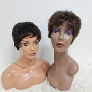 Letsfly Promotion 13$ Silk Base Lace Short Cut <b>Wigs</b> Natural Black 100% Human Hair Virgin Hair Pixie Cut <b>Wigs</b> 60gram Wholesales - Product Image 3