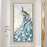 Décor maison Cuadros animaux affiches imprimés photos cristal porcelaine décoratif acrylique verre peinture paon