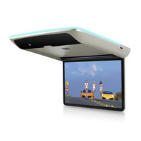Moniteur de toit rabattable pour voiture 13,3/14 pouces 1920x1080 IPS, lecteur Android 16, écran tactile TFT USB, stéréo, télécommande, mise à jour OTA en ligne