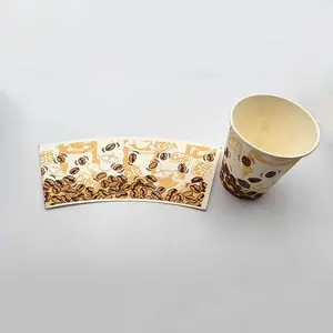 Wasserdichter Druck Pappbecher Fan Cup Sheets mit Pe-beschichtetem einseitigem Papier Kunden spezifisches Getränke-Offsetdruck-Bastel papier