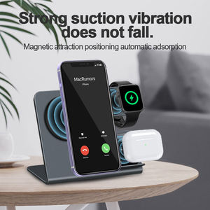 Produits innovants 2025 Chargeurs multifonctionnels 3 en 1 Attraction magnétique Chargeur sans fil 15W Support de station de bureau rapide - Product Image 4