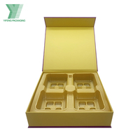 Caja de galletas de macarrón de Chocolate de cartón de papel dorado magnético de grado alimenticio de lujo caja de embalaje de regalo de pastel de luna con bandeja divisoria