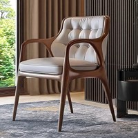 Moderner Nordamerikanischer Schwarznuss-Massivholz-Einzelsessel mit Armlehnen im Italienischen Designer-Stil Esszimmer- und Freizeitmöbel
