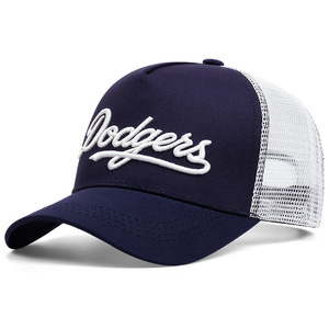 <span class=keywords><strong>Gorra</strong></span> Trucker Azul Marino de los <span class=keywords><strong>Dodgers</strong></span>, 6 Paneles, Malla Ajustable, Unisex, Casual, con Logotipo Bordado en el Panel Frontal - Product Image 3