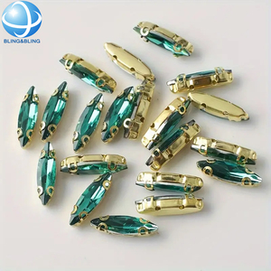 زخرف ملون نافيت كريستال عين حصان مخلب زجاج مسطح من الخلف خياطة على أحجار الراين للمجوهرات ديي الملابس اللباس الملحقات - Product Image 3