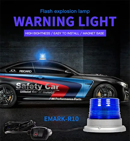 60W Blue Beacon Strobe Warning Emergency Safety Flashing Light Waterproof with Magnetic for Vehicle Forklift Truck emergency