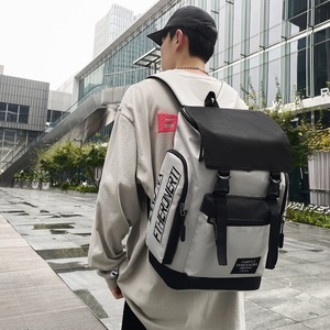 Men's Fashion Large Capacity <b>Backpack</b> Trendy Business School Travel Bag Zipper Laptop Bag - Product Image 4