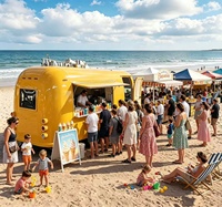 Food Truck Mobile Prêt à l'Emploi avec Cuisine Complète – Idéal pour Servir Steaks, Café, Bubble Tea, Glaces, Brochettes Grillées et Hot-Dogs