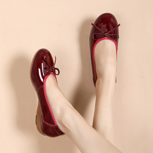 <span class=keywords><strong>Ballerine</strong></span> Casual da <span class=keywords><strong>Donna</strong></span> in Pelle Verniciata Comode per Primavera/Estate con Suola Morbida e Design a Punta Bassa - Product Image 1