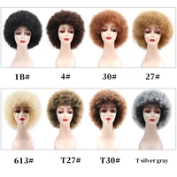 Perruque Courte Afro Frisée Crépue de 14 Pouces pour Femmes Noires, Synthétique Haute Densité, Résistante à la Chaleur, Sans Colle, Faite à la Machine, Vente en Gros, 130g