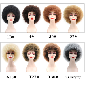 <span class=keywords><strong>Parrucca</strong></span> <span class=keywords><strong>Afro</strong></span> Corta Ricci Crespi da 14 Pollici per Donne Nere, Sintetica Voluminosa Resistente al Calore, Senza Colla, Realizzata a Macchina, All'Ingrosso, 130g - Product Image 5