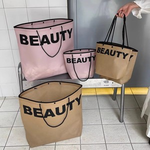 Bolsas de tela no tejida de varios tamaños, reutilizables, con estampado de letras, impermeables, para compras, para mujer, para uso en exteriores - Product Image 5