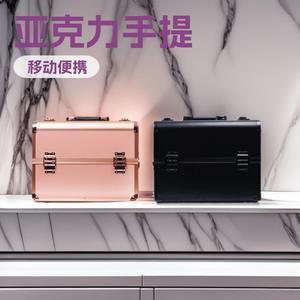 Estuche de Maquillaje Foshan, Caja de Almacenamiento de Cosméticos Color Oro Rosa con Cerradura, Asa Desmontable, Organizador de Belleza Portátil de Color Sólido para Uso Doméstico - Product Image 3