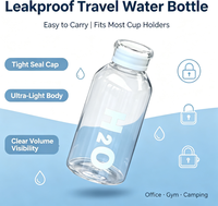 Bouteille d'eau en verre de qualité alimentaire avec couvercle, bouteille à boire en verre borosilicate transparent avec manchon en silicone, bouteille d'eau anti-fuite pour les voyages