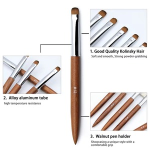 French Nail <b>Brush</b> Sandalwood Handle Acrylic Drawing Rhinestone Gel Painting Manicure Tool 8-16 - Product Image 6