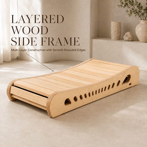 FLOWA Tapis de marche manuel incurvé en bois écologique avec inclinaison automatique, cadre latéral en bois stratifié, pour exercices cardiovasculaires à domicile - Product Image 2