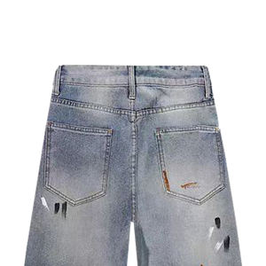 100% Baumwolle Heavyweight Denim Overs ized Skate Fit Herren Colossus Jeans Low-Rise Grau Blau Wash Bolted Nieten Winter Niet - Product Image 3