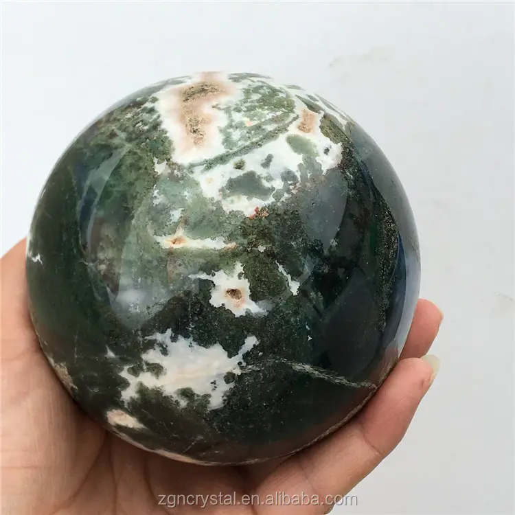Pietra naturale del quarzo della sfera di colore brillante moss agate druzy sfera di cristallo